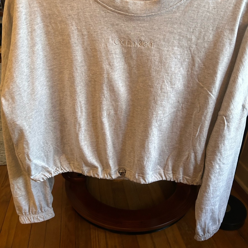 Calvin Klein Gray Cropped Sweatshirt - Picture 2 of 3